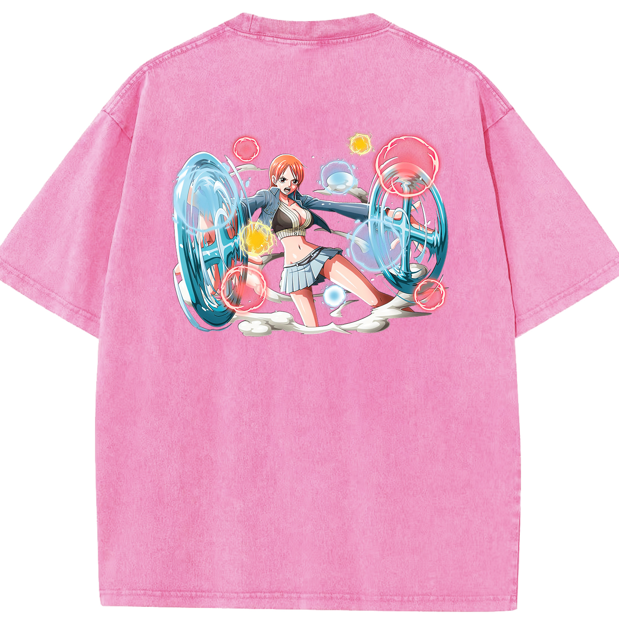 ワンピース ナミ ONE PIECE Nami 綿100% ヴィンテージ風 半袖Tシャツ（背面プリント）